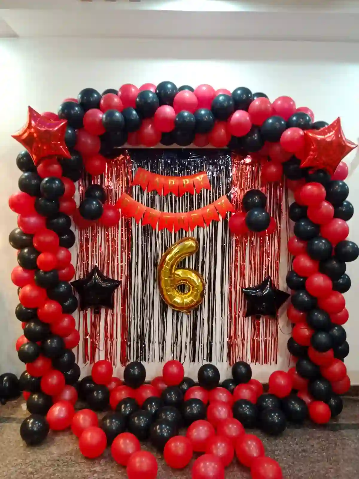 Red And Black Theme Birthday Decor